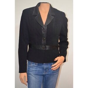 Vintage Rina Rossi Black Jacket Blazer Size 10 Medium Made In USA Formal Career